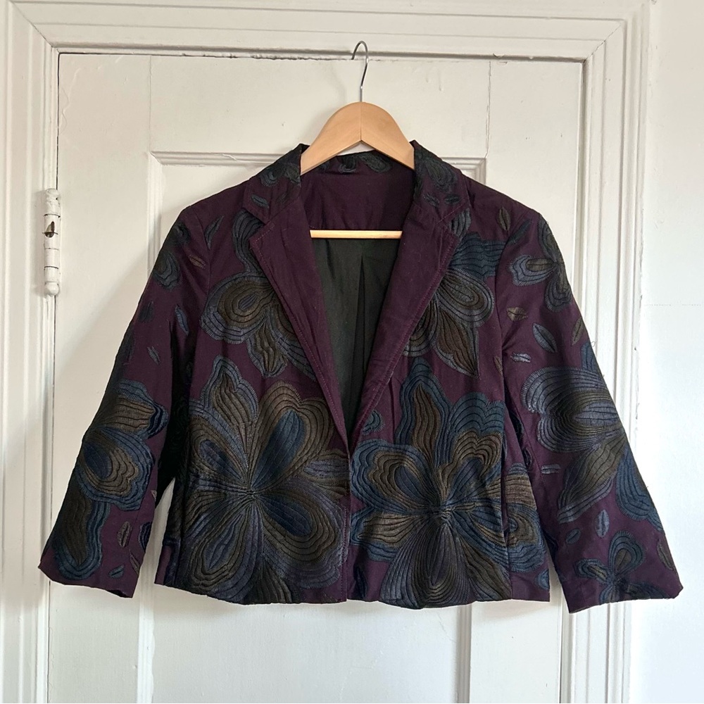 Anthropologie embroidered blazer